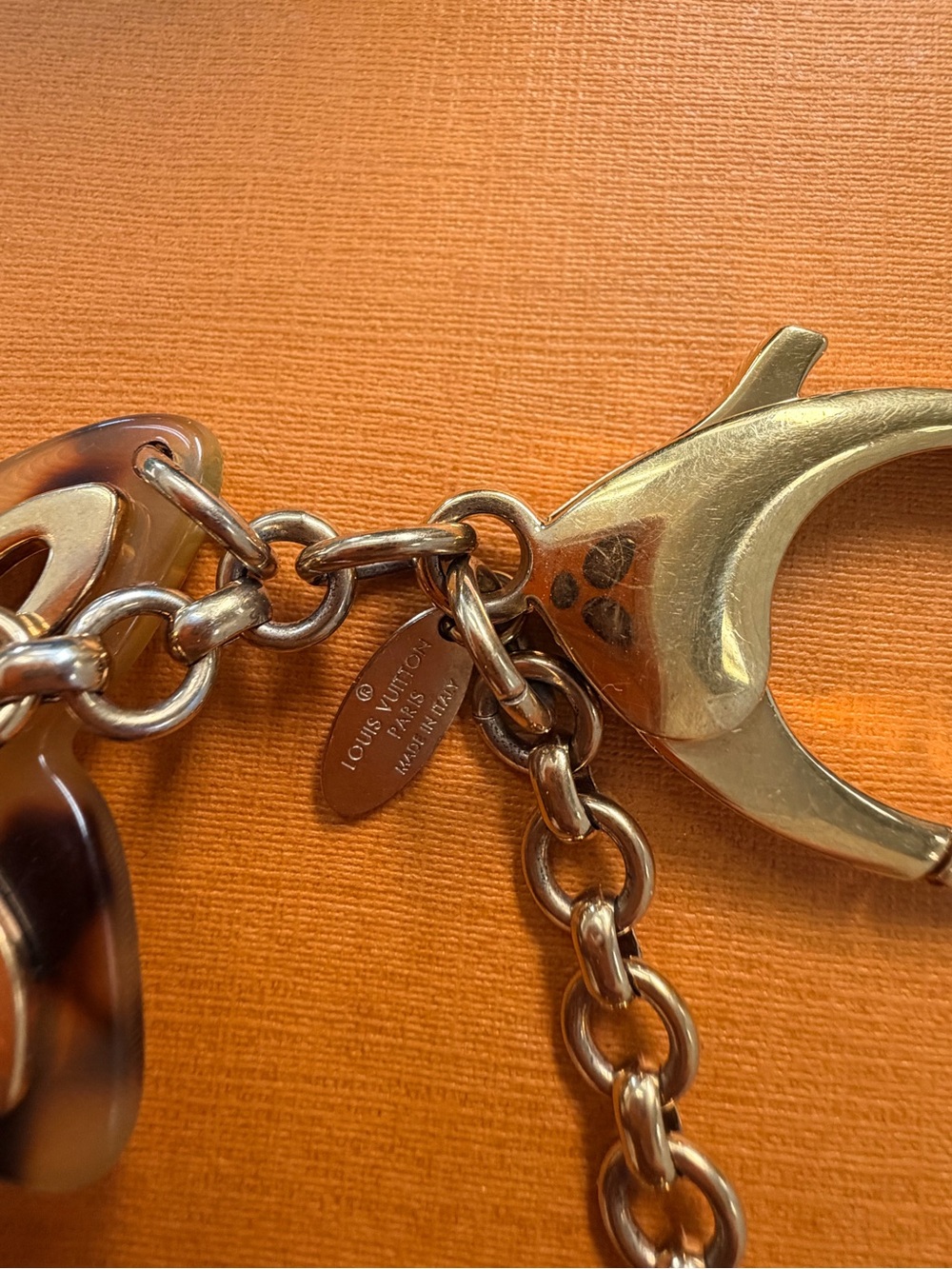 Louis Vuitton Tortoiseshell and Gold Monogram Charm Keychain - Picture 2 of 6